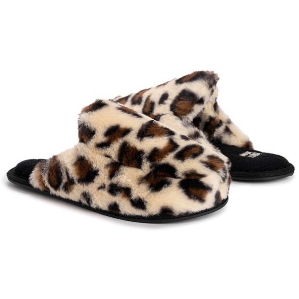 Black Leopard Slide Slippers! MUK LUKS! NWT! Size X-Large